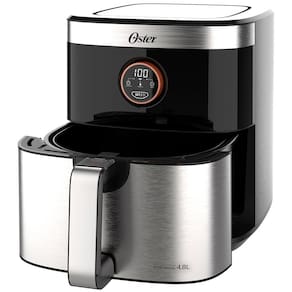 Fritadeira Elétrica Sem Óleo Air Fryer 2 em 1 Oster OFRT660 4,8L com Função Desidratar – Black Inox