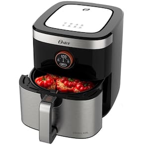 Fritadeira Elétrica Sem Óleo Air Fryer 2 em 1 Oster OFRT660 4,8L com Função Desidratar – Black Inox