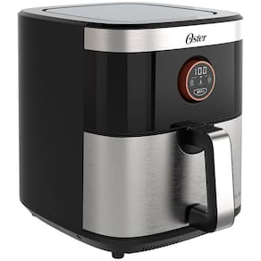 Fritadeira Elétrica Sem Óleo Air Fryer 2 em 1 Oster OFRT660 4,8L com Função Desidratar – Black Inox