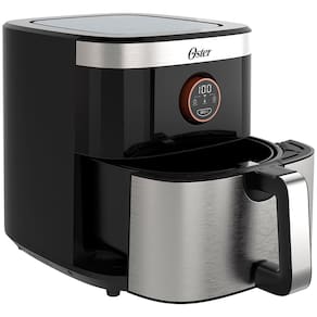 Fritadeira Elétrica Sem Óleo Air Fryer 2 em 1 Oster OFRT660 4,8L com Função Desidratar – Black Inox