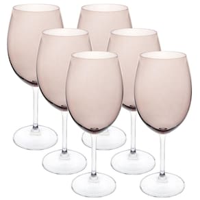 Conjunto de Taças Diamond Empire, Haus, 6 Peças, 330ml, Vidro, Rosa -  57725/405 - Novo Mundo