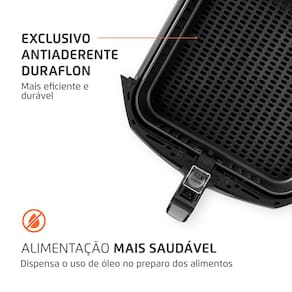 Fritadeira Elétrica Sem Óleo Air Fryer Mondial Mega Family AFN-80-BI 8L – Preta/Inox