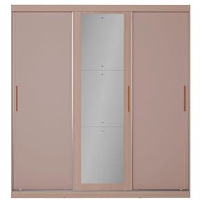 Guarda-Roupa Bartira Paris com Espelho, 3 Portas de Correr e 2 Gavetas