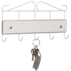 Porta Chaves Decorativo Barroco Metaltru - Branco
