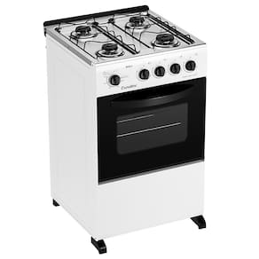 Fogão Esmaltec 4 Bocas Bali 4111 com Mesa de Inox e Acendimento Manual – Branco