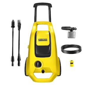 Lavadora de Alta Pressão Karcher K3 Force Turbo 1815psi com Rodas, Alça Retrátil e Canhão de Espuma - Preta/Amarela - 220V