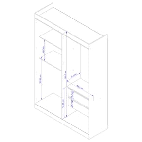 Guarda-Roupa Bartira Ville com 4 Portas, 2 Gavetas e 2 Prateleiras - 134cm de largura - Branco - 3