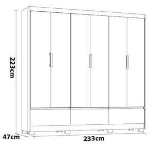 Guarda-Roupa Casal Demóbile Delucca com 6 Portas e 3 Gavetas - 233 cm de Largura