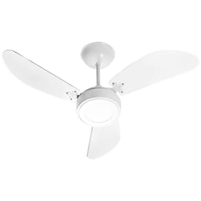 Ventilador de Teto Venti-Delta New Light LED com Lustre e Função Exaustor, 3 Velocidades e 3 Pás - Branco - 110v