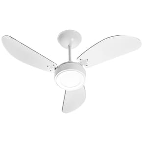 Ventilador de Teto Venti-Delta New Cristal LED com Lustre, 3 Velocidades, 3 Pás e Função Exaustor - Branco - 110v