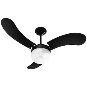 Ventilador de Teto Venti-Delta Montana com Lustre e 3 Velocidades - Preto - 110v