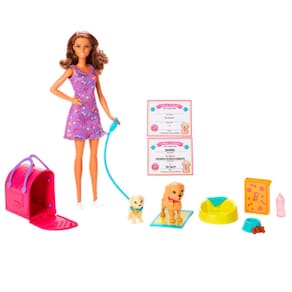 Boneca Barbie com Pets - Adota Cachorrinhos - Morena - Mattel