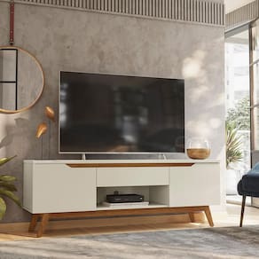 Rack Retrô Olivar Tóquio com 162 cm de Largura, 2 Portas e 1 Gaveta, Ideal para TV de até 60”