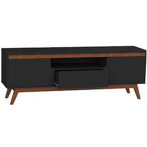 Rack Retrô Olivar Rio com 162 cm de Largura, 2 Portas e 1 Gaveta, Ideal para TV de até 60”