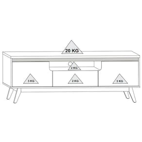 Rack Retrô Olivar Rio com 162 cm de Largura, 2 Portas e 1 Gaveta, Ideal para TV de até 60”
