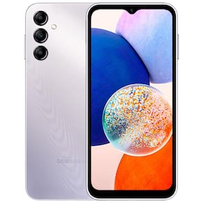 Smartphone Samsung Galaxy A14 5G Prata 128GB, 4GB RAM, Processador OctaCore, Câmera Tripla Traseira, Selfie de 13MP, Tela Infinita de 6.6" 90Hz