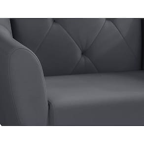 Poltrona Matrix Doca com Pés de Madeira e Revestida em Veludo Turquey - Cinza - 2