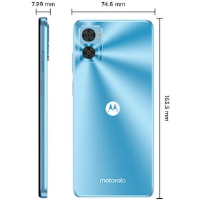 Smartphone Motorola Moto E22 Azul 128GB, 4GB RAM, Tela de 6.5", Câmera Traseira Dupla, Android 12 e Processador Octa Core
