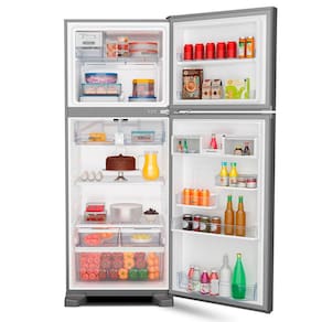Geladeira Brastemp Duplex BRM55BK Frost Free com Painel Eletrônico e Turbo Control Inox - 462L