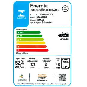 Geladeira Brastemp Duplex BRM55BB Frost Free com Painel Eletrônico e Turbo Control 462L - Branca