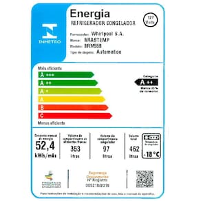 Geladeira Brastemp Duplex BRM55BB Frost Free com Painel Eletrônico e Turbo Control 462L - Branca