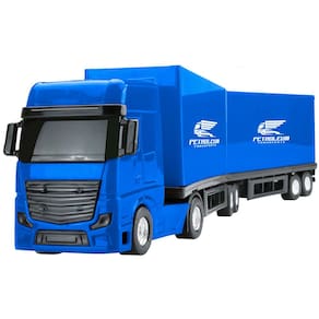 Caminhao brinquedo azul scania extra, extra