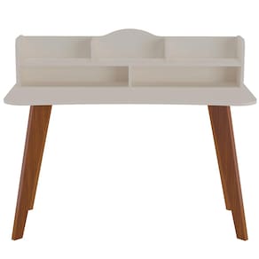 Escrivaninha Artely Sofia com Nichos - 120cm de largura - Off White/Cedro - 3