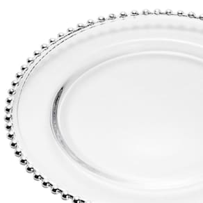 Sousplat de Cristal Wolff Mesa Pearl Prata - 31,5 cm - 2