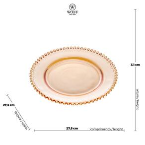 Sousplat de Cristal Wolff Mesa Pearl Âmbar - 27,5 cm