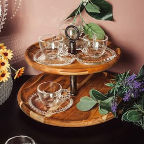 Conjunto com 4 Xícaras e Pires para Café Wolff Pearl Coração em Cristal - 85 ml