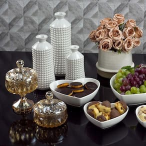 Potiche Decorativo Wolff Louise em Cristal Âmbar - 11,5 cm - POTICHE DECORATIVO LOUISE AMBAR WOLFF - 2