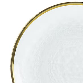 Prato para Sobremesa Wolff Agate em Cristal 21 cm - Dourado/Transparente