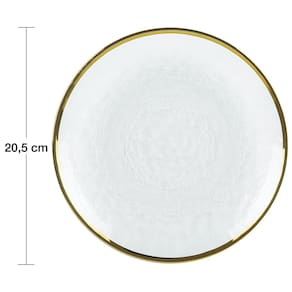 Prato para Sobremesa Wolff Agate em Cristal 21 cm - Dourado/Transparente