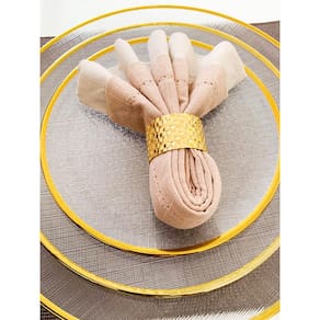Prato para Sobremesa Wolff Agate em Cristal 21 cm - Dourado/Transparente