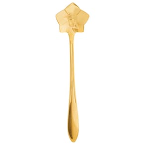 Conjunto de Colheres para Chá Wolff Flores em Aço Inox Dourado - 4 Peças - CONJUNTO 4 COLHERES DE CHA FLORES DOURADO WOLFF - 1