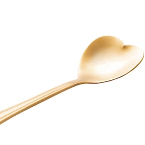 Conjunto de Colheres para Chá Wolff Heart em Aço Inox Dourado - 4 Peças - CONJUNTO 4 COLHERES DE CHA HEART DOURADO WOLFF - 3