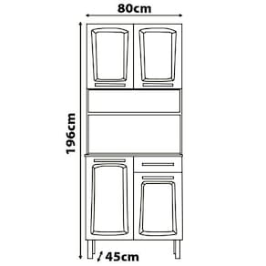 Cozinha Compacta Itatiaia Pratika com 4 Portas, 1 Gaveta e 5 Prateleiras - 80cm de largura