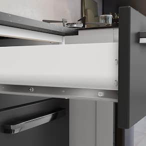 Balcão Triplo Itatiaia Florença com 3 Portas, 2 Gavetas e 2 Prateleiras - 105cm de largura - Branco/Grafite - 2