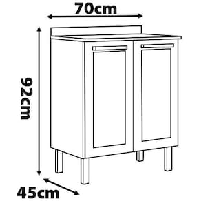 Balcão Duplo Itatiaia Florença com 2 Portas e 2 Prateleiras - 70cm de largura - Branco - 2