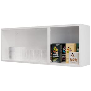 Armário Aéreo Triplo Itatiaia Rose 3 Portas 105cm de largura - Branco/Preto - 1