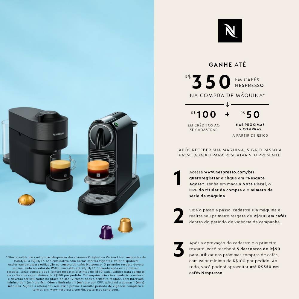 Cafeteira Nespresso Vertuo Pop com Kit Boas-Vindas – Preta - 110V - 2