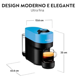 Máquina de Café Nespresso Vertuo Pop com Kit Boas-Vindas – Azul Pacífico