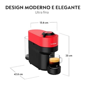 Cafeteira Nespresso Vertuo Pop com Kit Boas-Vindas – Vermelha