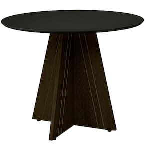 Mesa de Jantar Redonda Dobuê Turim com 4 Cadeiras com Revestimento em Suede