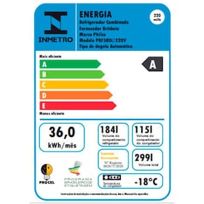 Geladeira Philco French Door Eco Inverter PRF380I Frost Free com Smart Cooling e Display Digital Inox - 299 L