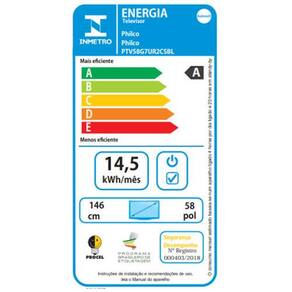 Smart TV LED 58" 4K Philco PTV58G7UR2CSBL Roku TV, Dolby Audio, HDR10, App Mobile, Borda Infinita