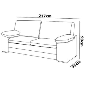 Sofá 3 Lugares Besthouse Genova com 217 cm de Largura e Revestido em Suede Veludo - Marrom - 2