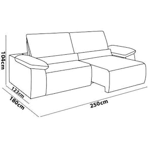 Sofá 4 Lugares Besthouse Austin, Retrátil/Reclinável, 250 cm de Largura e Revestido em Tecido Veludo - Cinza - 3