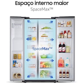 Geladeira Samsung Side By Side Digital Inverter RS60T5200S9 Frost Free com All Around Cooling e Spacemax Inox Look – 602 L - 220V - 2