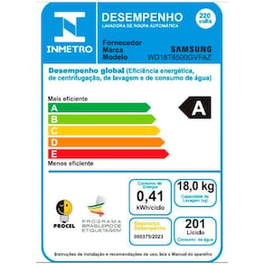 Lava e Seca Samsung Smart WD18T com AI Wash, Digital Inverter e Ecobubble Black Inox - 18/10 kg